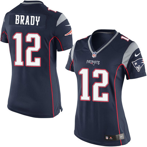 Women's Limited Tom Brady Nike Jersey Navy Blue Home - #12 NFL New England Patriots